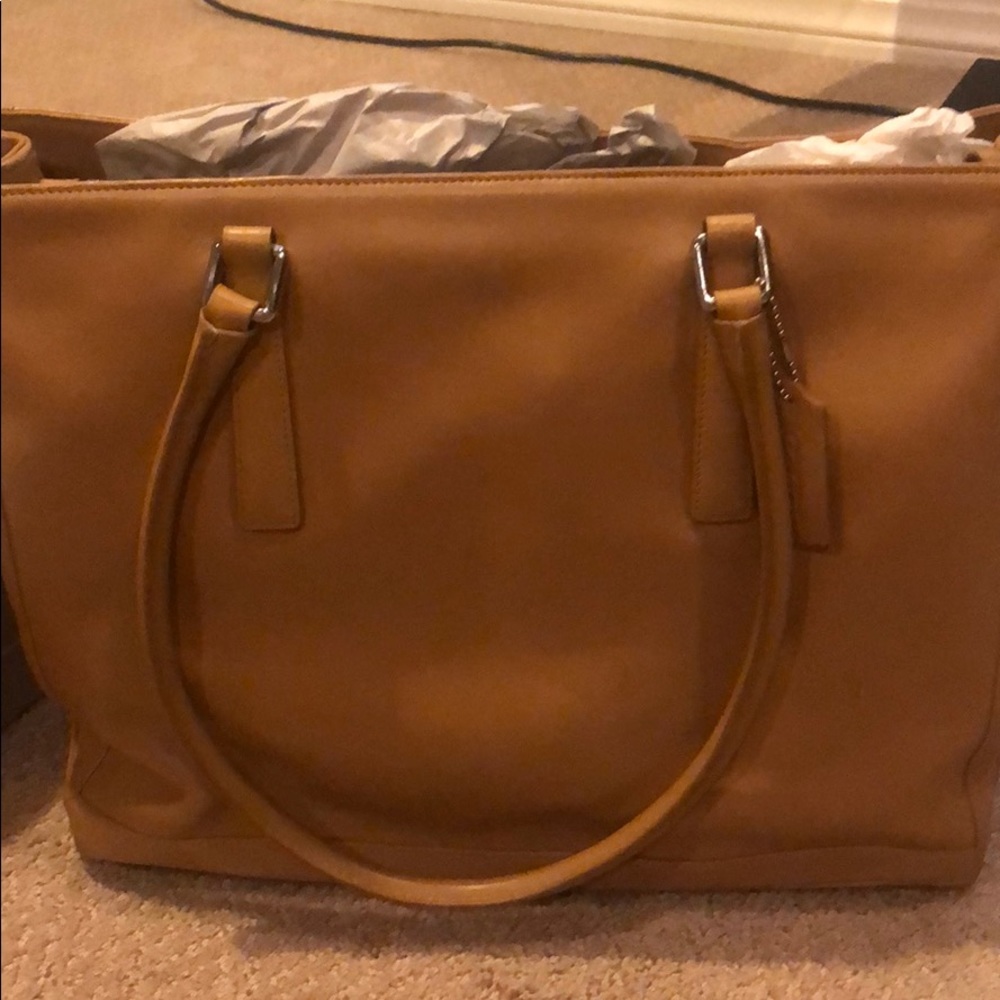 Vintage Camel leather Large Coach briefcase